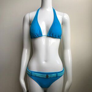 Billabong Swim Pink Halter top Belted bottom Bikini